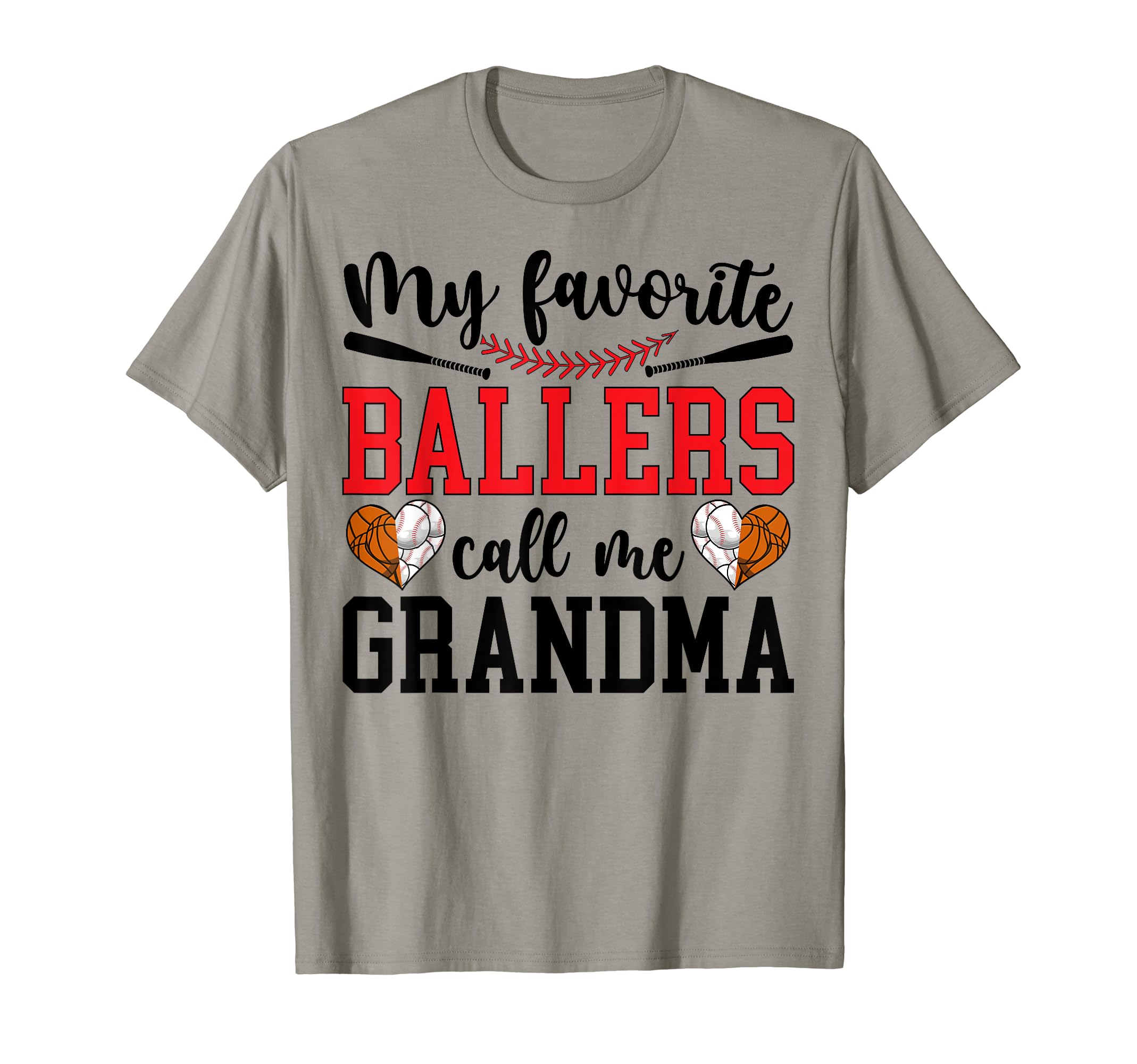 Favorite Ballers Call Me Grandma Baseball T-Shirt - Graphic Print Unisex - T-Shirt, Sweatshirt, Hoodie