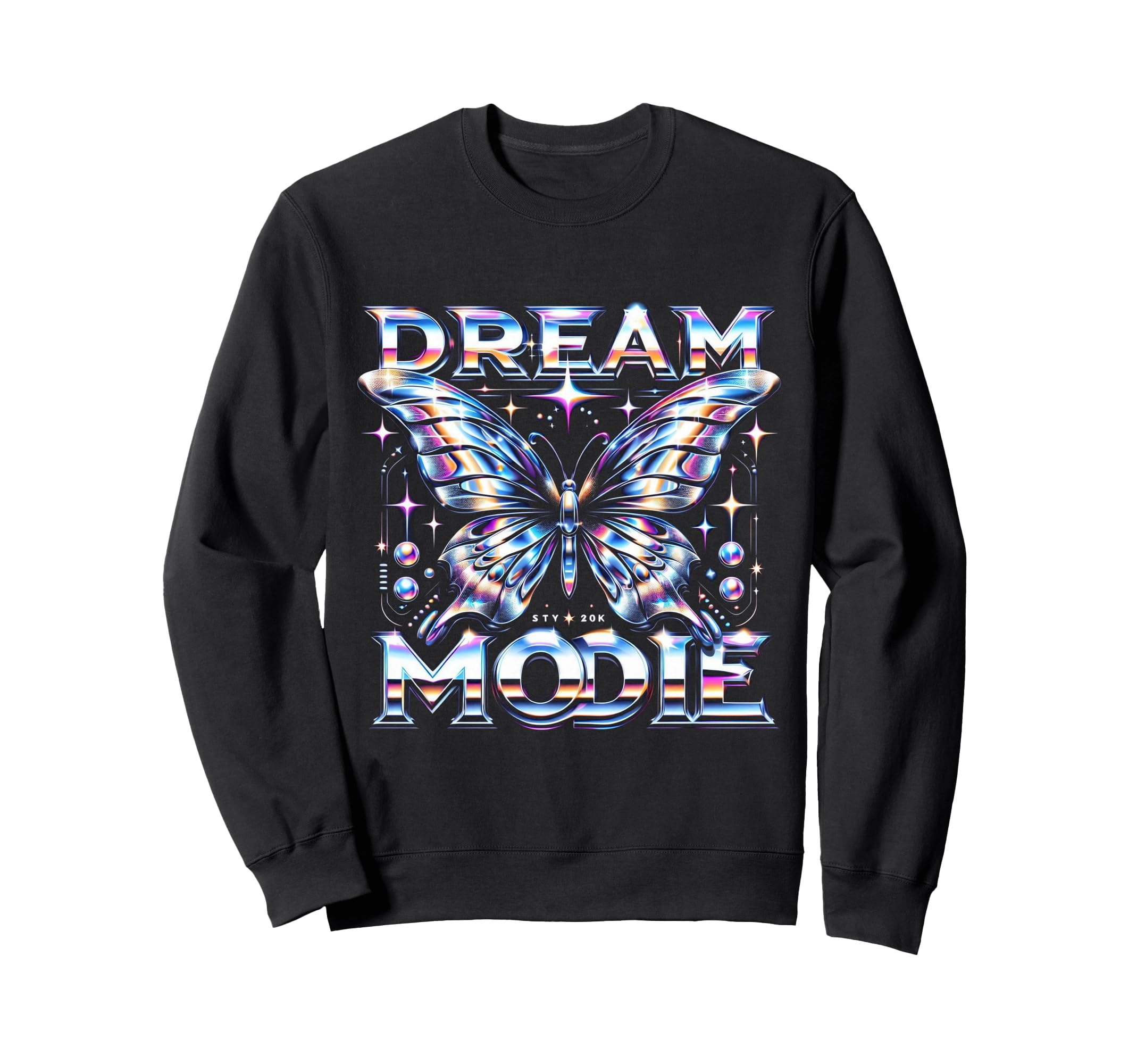 Y2K Butterfly Dream Mode Sweatshirt - Graphic Print for Adults - T-Shirt, Sweatshirt, Hoodie