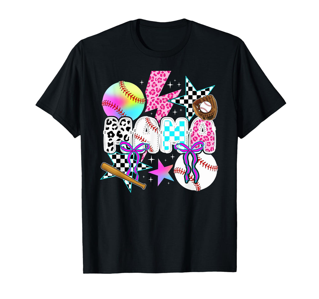 Baseball Mama Preppy Baseball Mom T-Shirt - Novelty Apparel for Adults - T-Shirt, Sweatshirt, Hoodie
