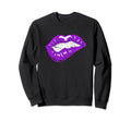 Bitten Lips Distressed Sweatshirt - Unique Graphic for Adults - T-Shirt, Sweatshirt, Hoodie