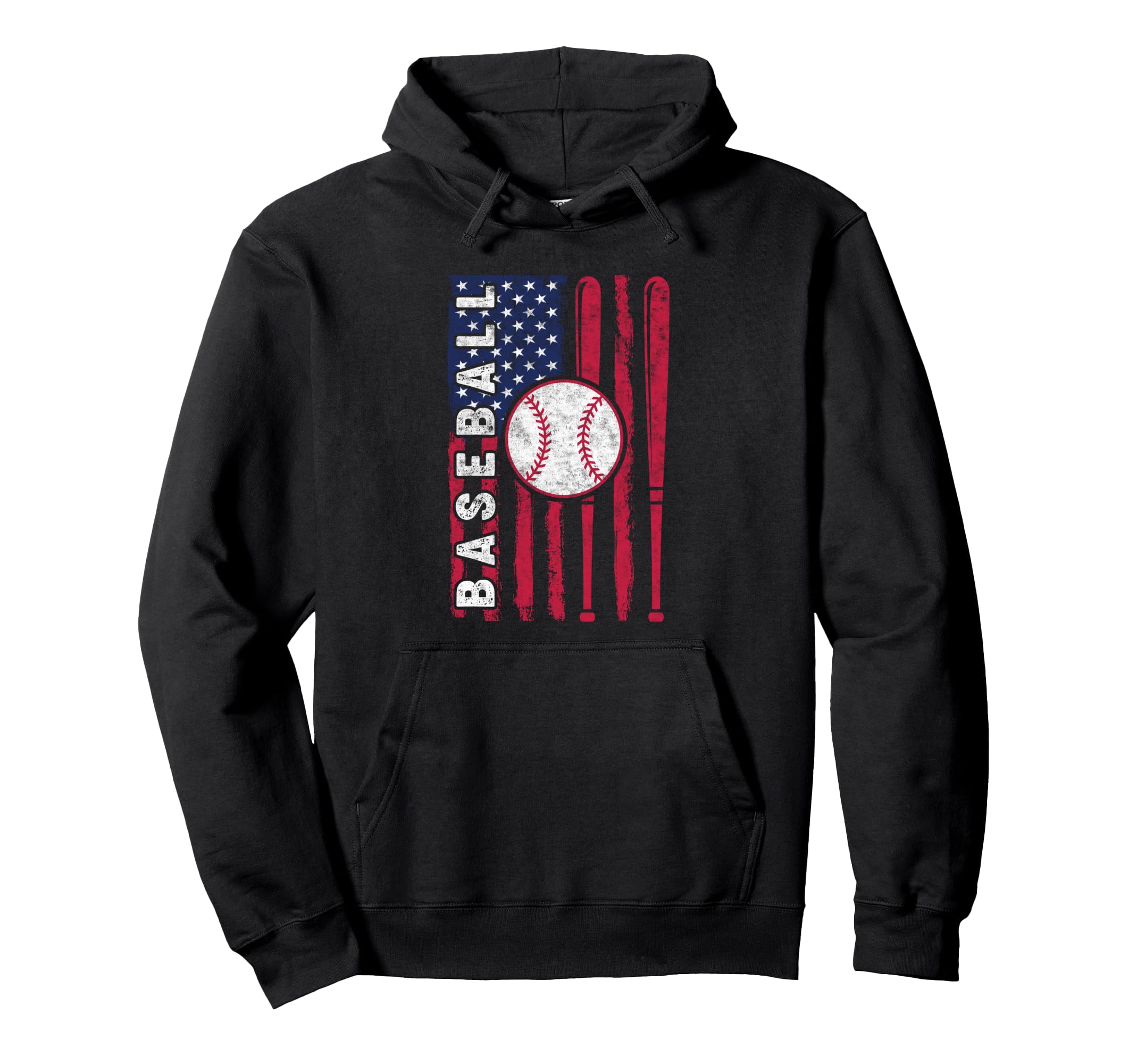 Baseball Us Flag Baseball Lover Dad Player Hoodie - Novelty Apparel Unisex - T-Shirt, Sweatshirt, Hoodie