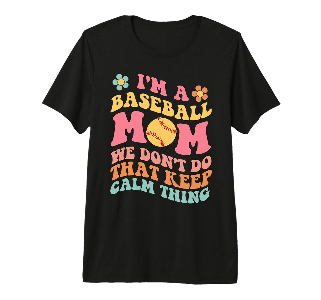 Baseball Mom Groovy Tri Blend T-Shirt - Novelty Apparel Unisex - T-Shirt, Sweatshirt, Hoodie
