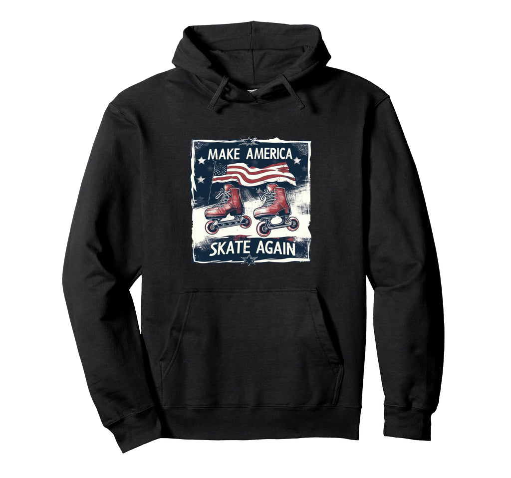 Funny Rollerskating Make America Skate Hoodie - Novelty Apparel Men Women - T-Shirt, Sweatshirt, Hoodie
