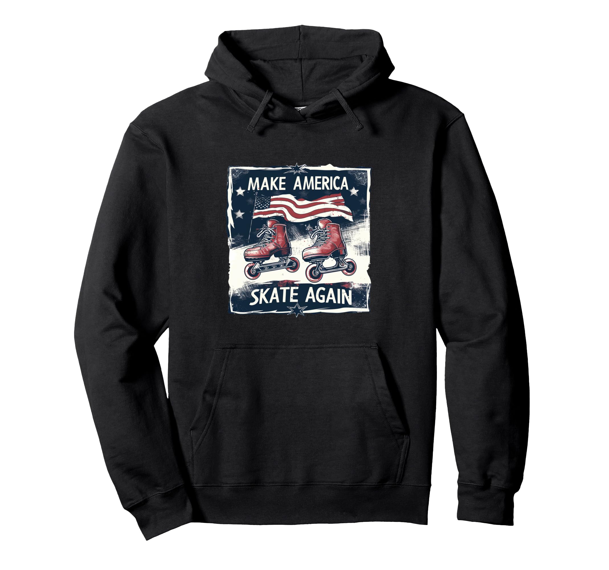Funny Rollerskating Make America Skate Hoodie - Novelty Apparel Men Women - T-Shirt, Sweatshirt, Hoodie