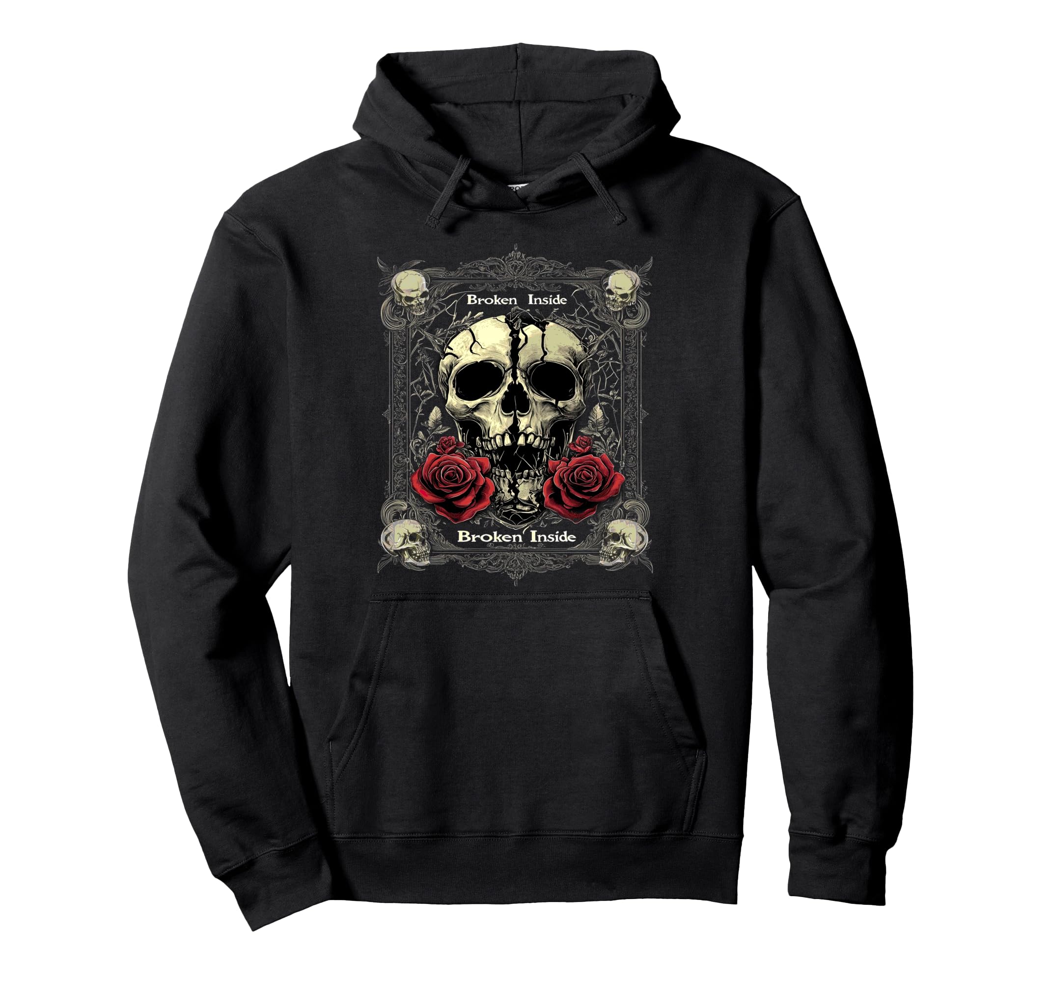 Broken Inside Y2K Emo Aesthetic Hoodie - Casual Everyday Wear Unisex - T-Shirt, Sweatshirt, Hoodie
