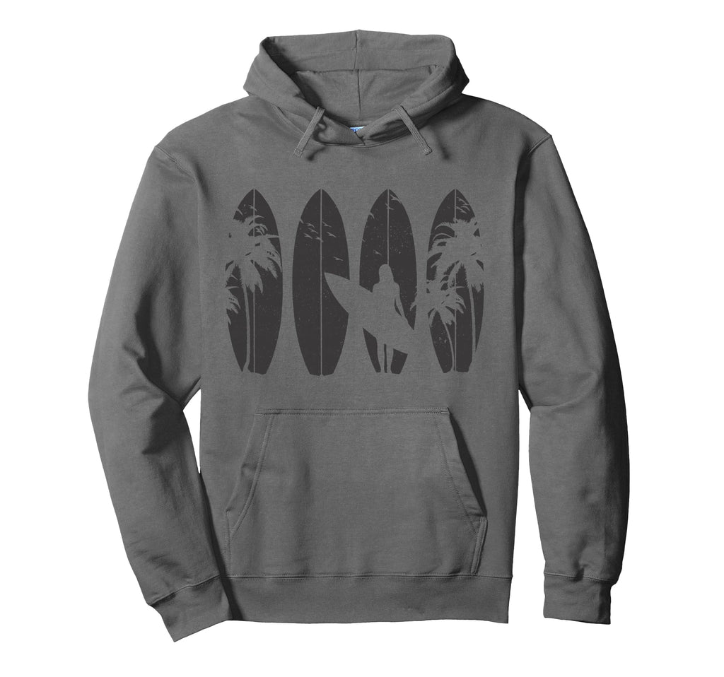 Surfer Gift Surfing Surf Board Beach Hoodie - Unique Graphic Men Women - T-Shirt, Sweatshirt, Hoodie