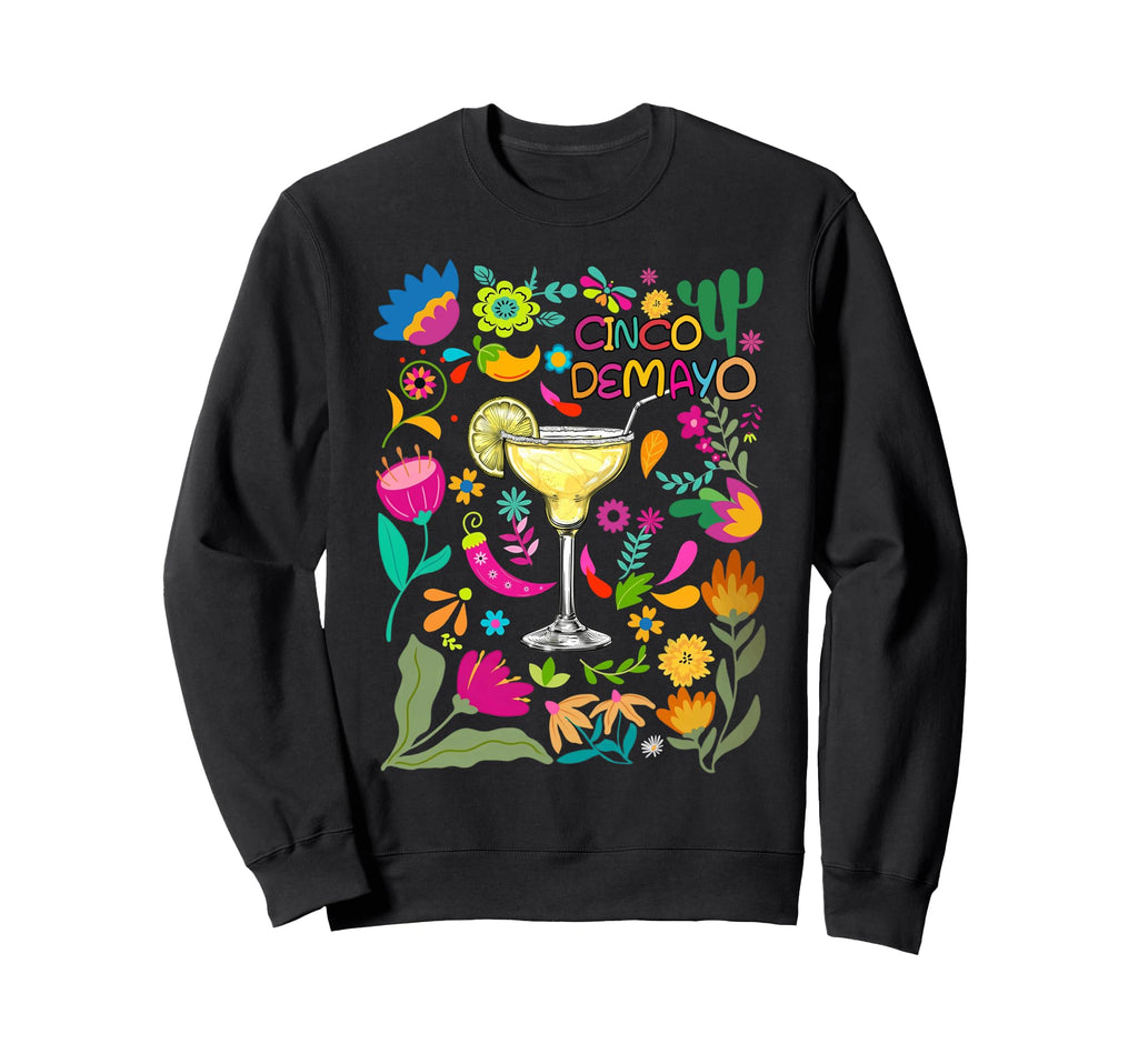 Cinco De Mayo Boho Floral Mexican Sweatshirt - Custom Art Print for Adults - T-Shirt, Sweatshirt, Hoodie