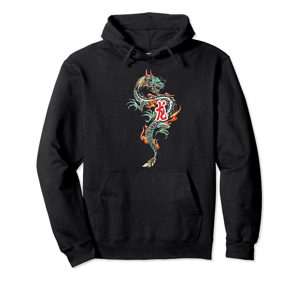 Tokyo Dragon Asian Neon 80S Japanese Hoodie - Aesthetic Graphic Men Women - T-Shirt, Sweatshirt, Hoodie
