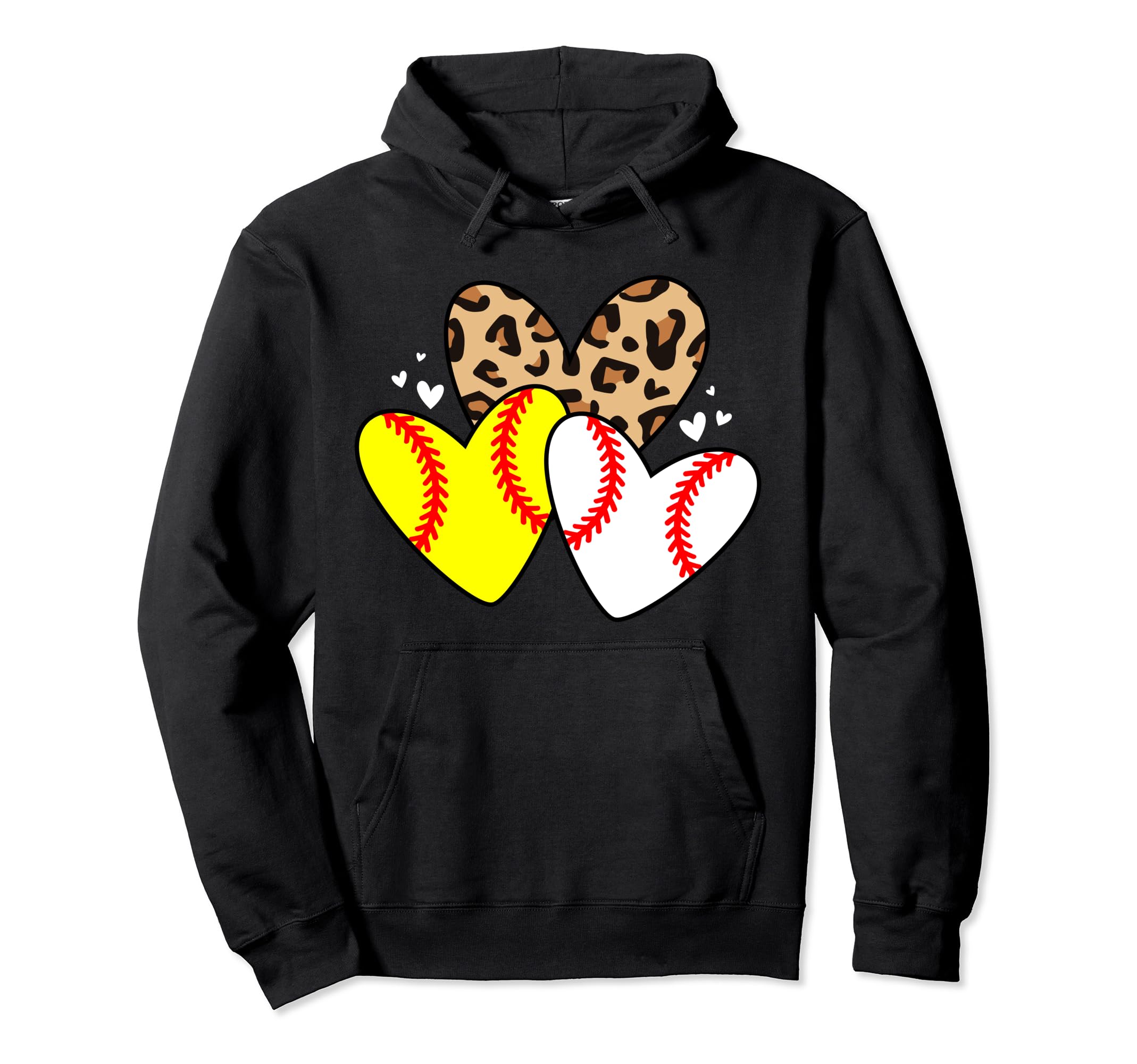 Baseball Softball Heart Funny Baseball Hoodie - Novelty Apparel Men Women - T-Shirt, Sweatshirt, Hoodie