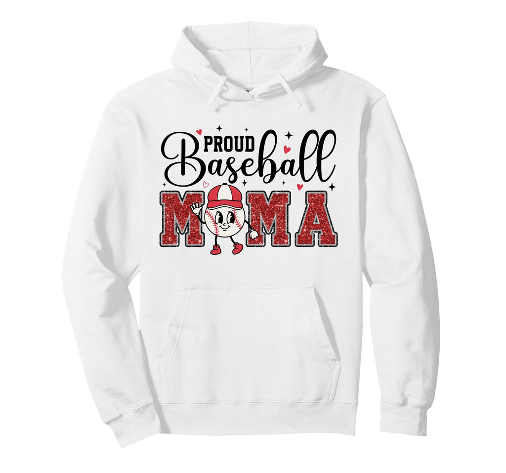 Baseball Mama Womens Mom Game Day Hoodie - Custom Art Print Men Women - T-Shirt, Sweatshirt, Hoodie