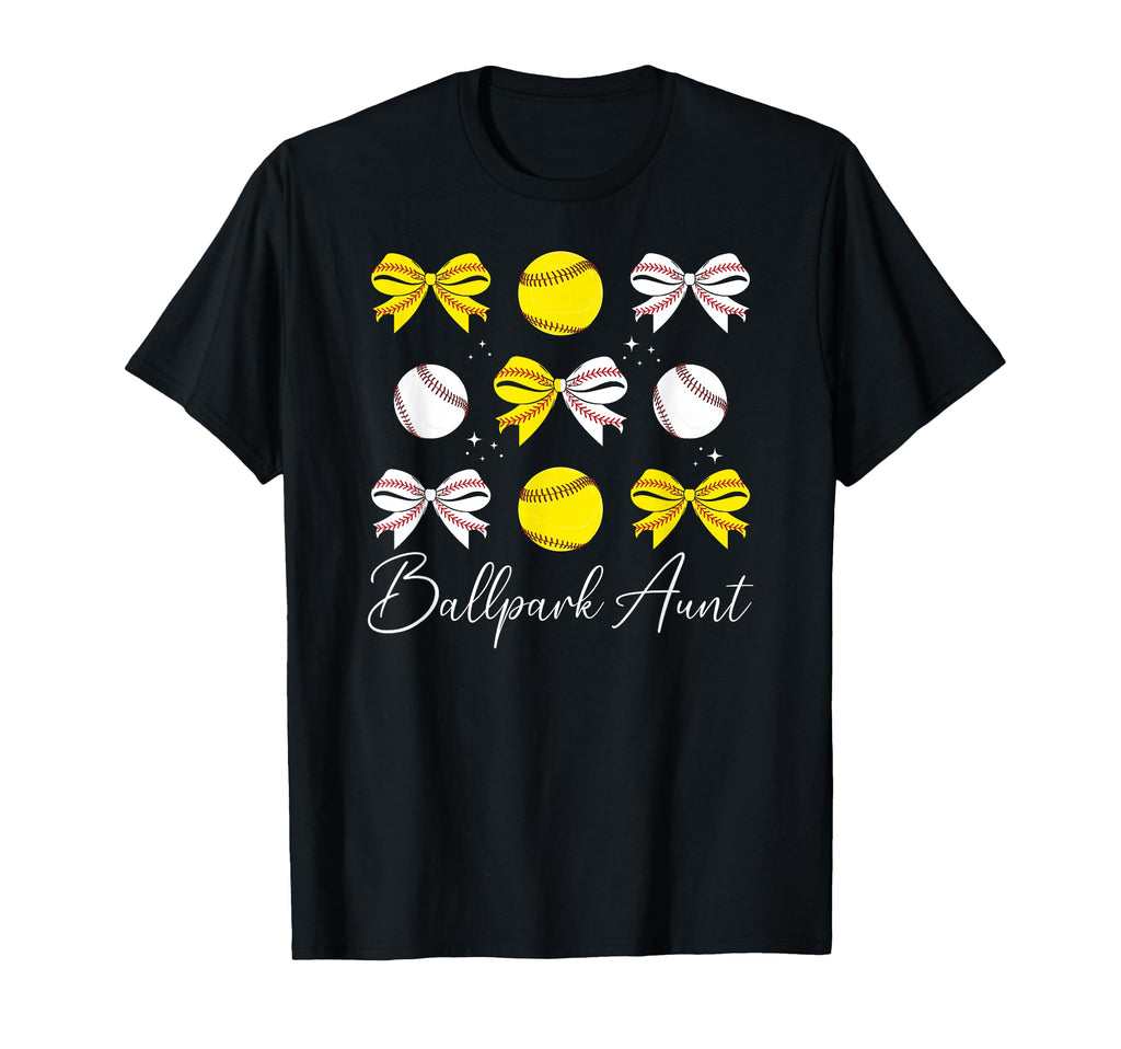Ballpark Aunt Coquette Softball T-Shirt - Streetwear Style for Adults - T-Shirt, Sweatshirt, Hoodie