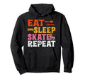 Roller Skating Skate 1970S Eat Sleep Hoodie - Aesthetic Graphic Men Women - T-Shirt, Sweatshirt, Hoodie