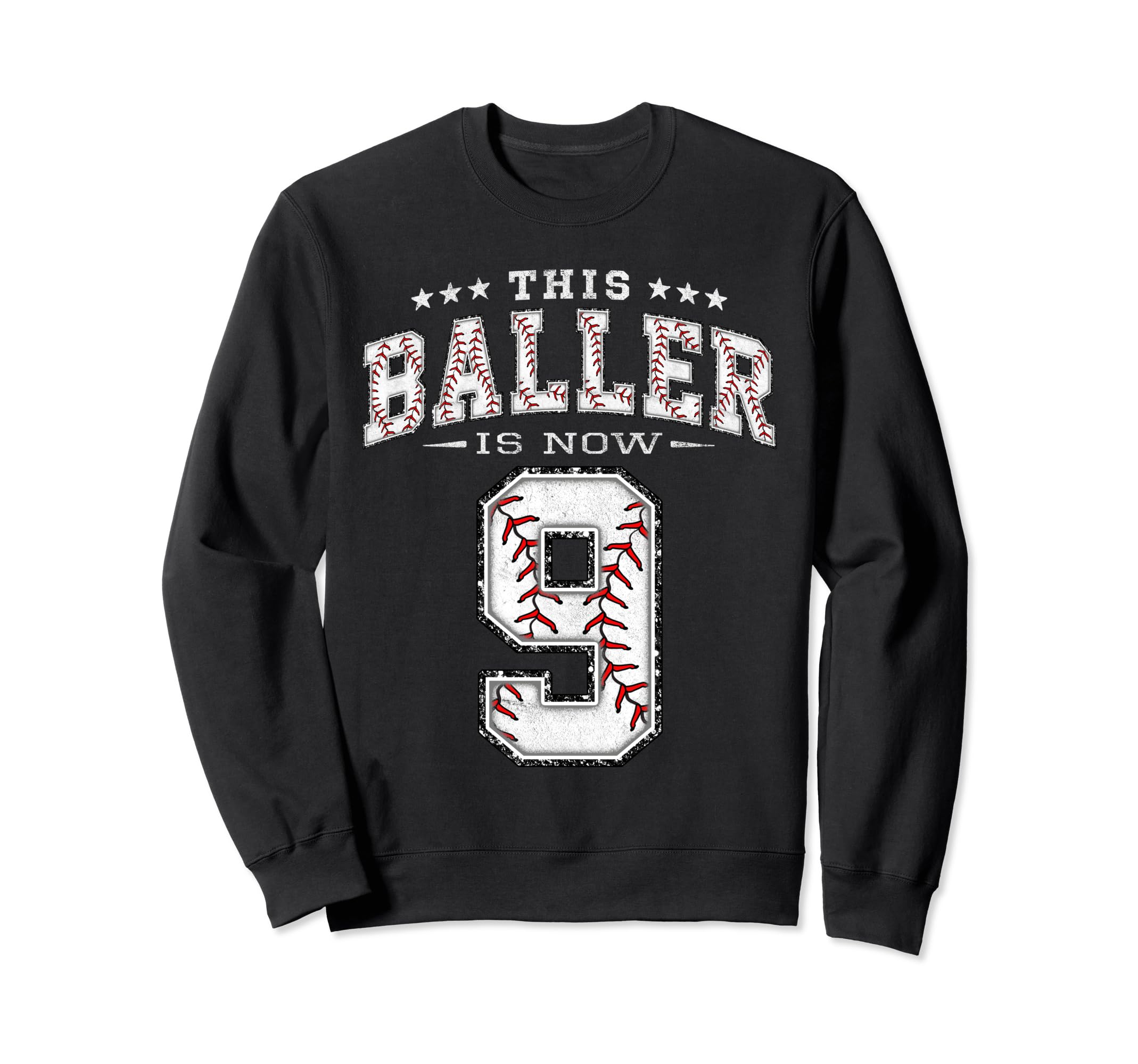 9 Years Old Birthday Baseball Sweatshirt - Custom Art Print for Adults - T-Shirt, Sweatshirt, Hoodie
