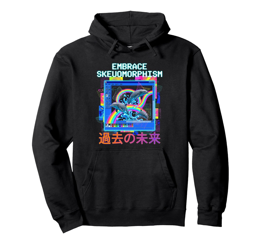 Embrace Skeuomorphism Vaporwave Hoodie - Minimalist Print Men Women - T-Shirt, Sweatshirt, Hoodie