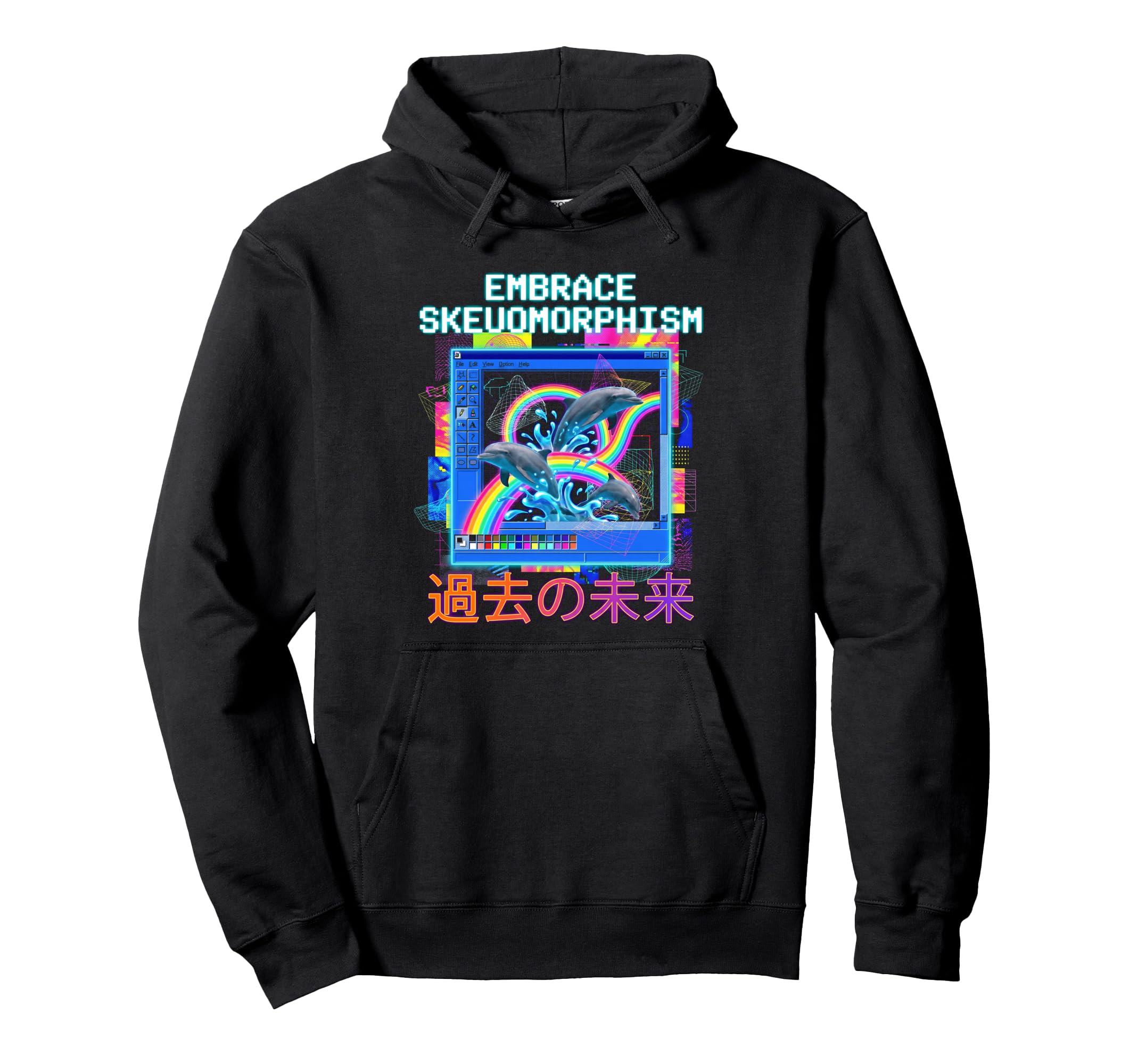Embrace Skeuomorphism Vaporwave Hoodie - Minimalist Print Men Women - T-Shirt, Sweatshirt, Hoodie