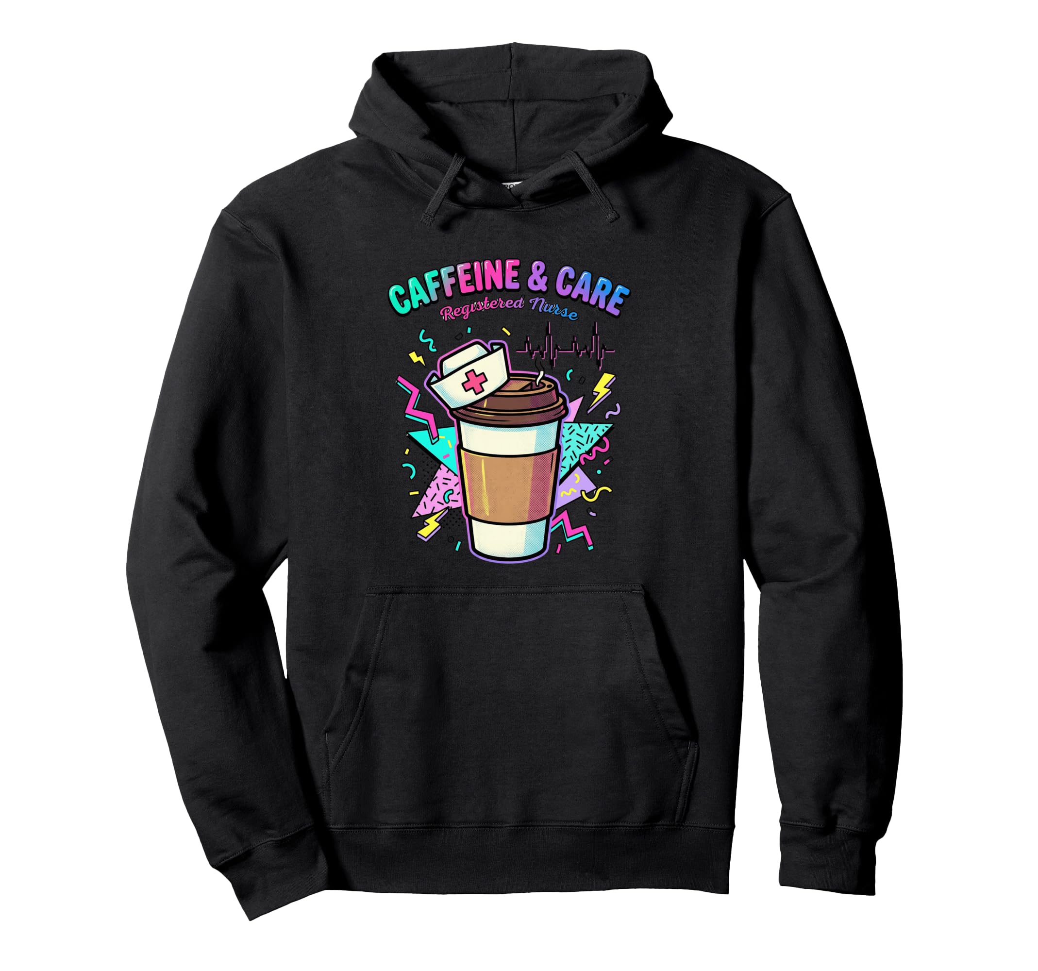 90S Nurse Coffee Lover Gift Aesthetic Hoodie - Custom Art Print for Adults - T-Shirt, Sweatshirt, Hoodie