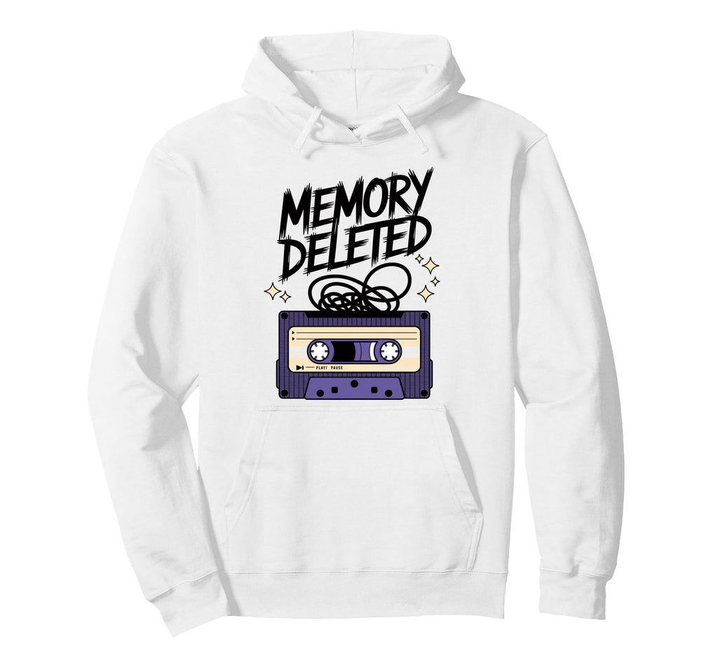 Memory Deleted Funny Cassette Tape Hoodie - Trendy Graphic Unisex - T-Shirt, Sweatshirt, Hoodie