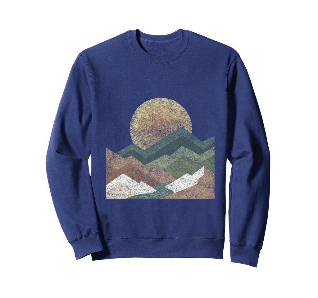 Boho Landscape Mountains Geometric Sweatshirt - Fun Novelty Design Unisex - T-Shirt, Sweatshirt, Hoodie