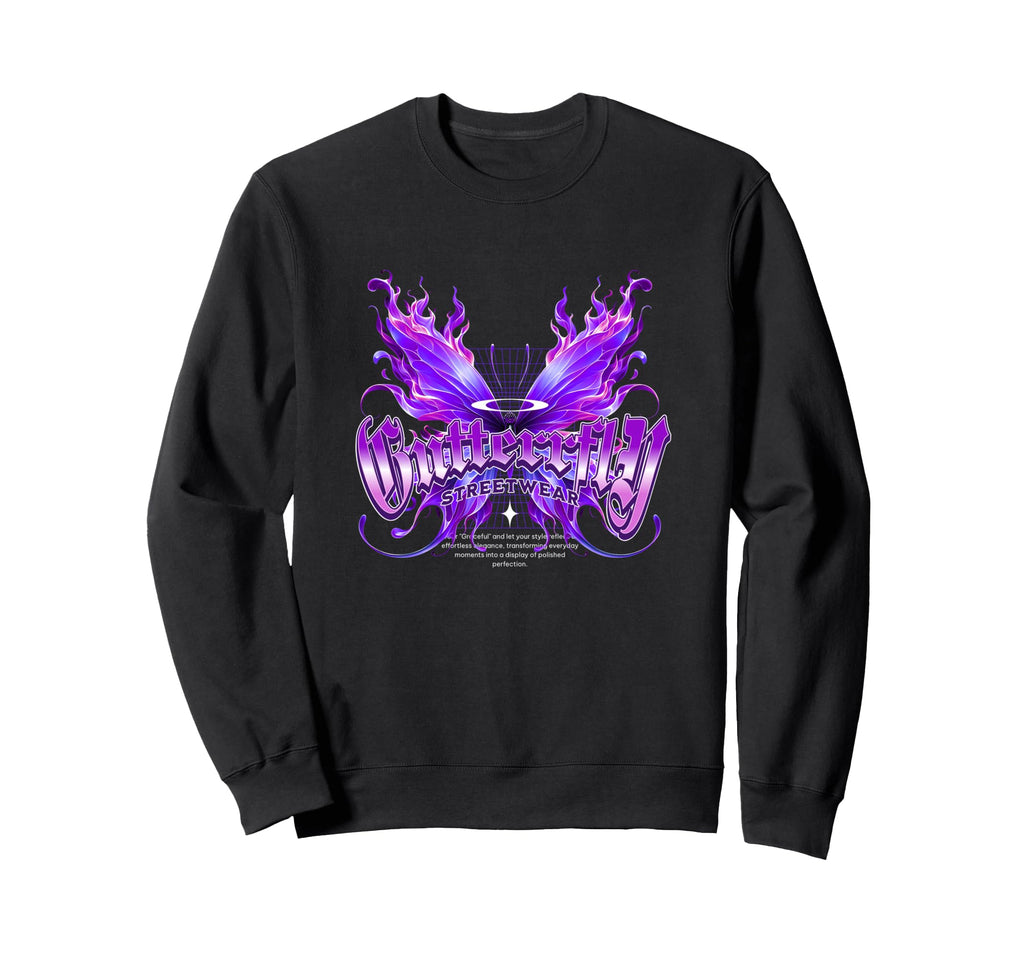 Butterfly Streetwear Y2K Grunge Sweatshirt - Graphic Print Men Women - T-Shirt, Sweatshirt, Hoodie