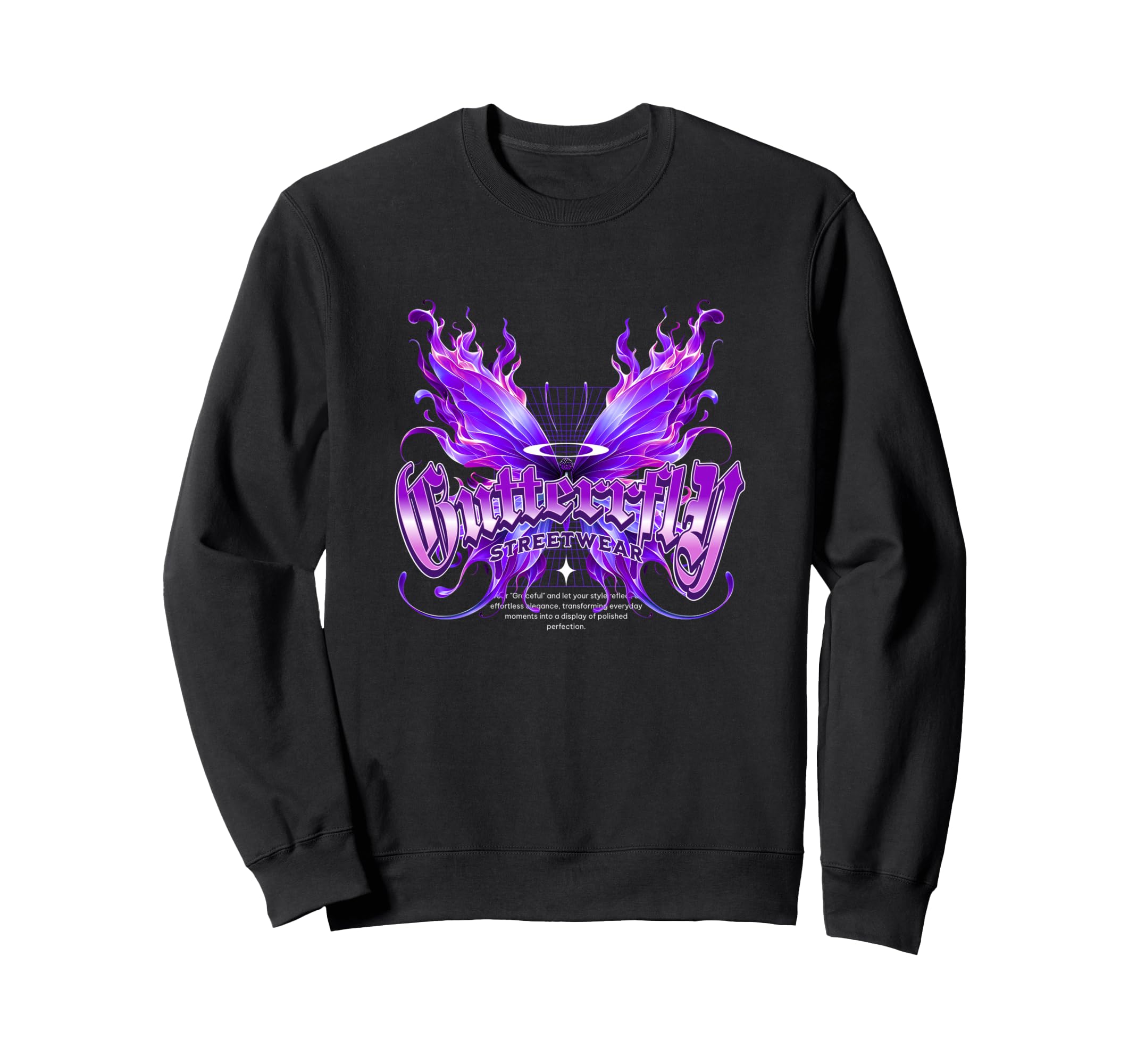 Butterfly Streetwear Y2K Grunge Sweatshirt - Graphic Print Men Women - T-Shirt, Sweatshirt, Hoodie