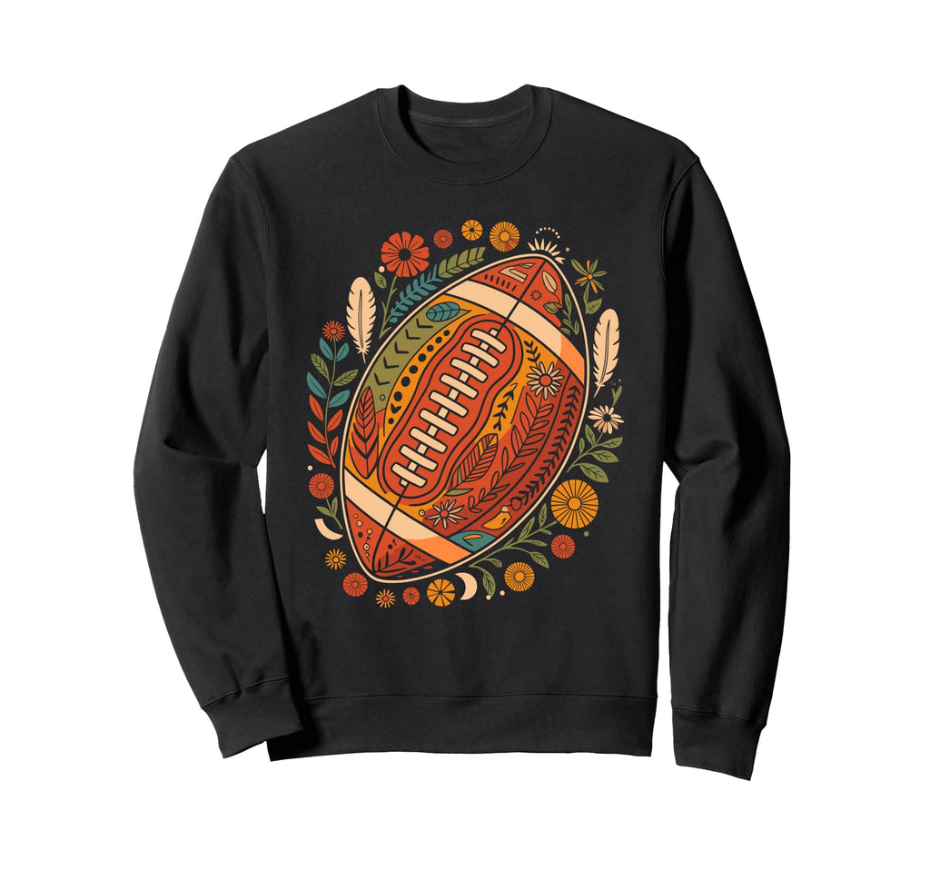 Boho Football Flowers Fall Sweatshirt - Trendy Graphic Men Women - T-Shirt, Sweatshirt, Hoodie