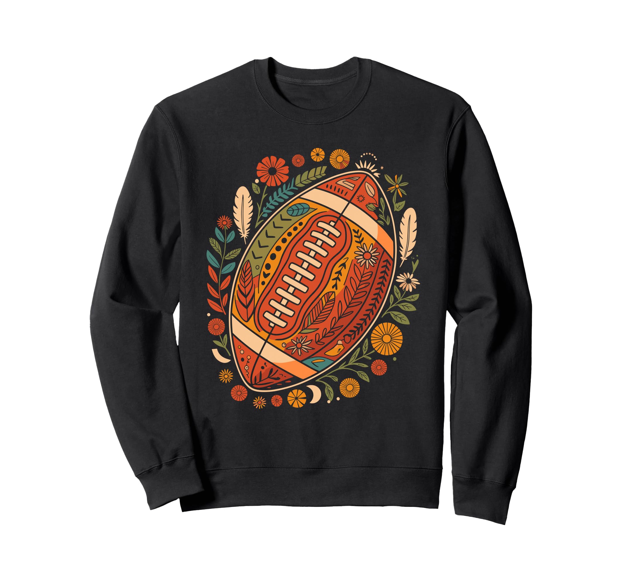 Boho Football Flowers Fall Sweatshirt - Trendy Graphic Men Women - T-Shirt, Sweatshirt, Hoodie