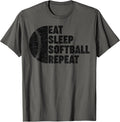 Eat Sleep Softball Repeat Player Merch - Adult & Kids T-Shirts, Sweatshirts & Hoodies apparel design preview 1