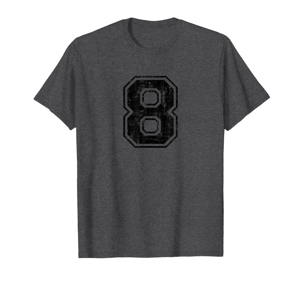 Number 8 Eight Varsity Distressed Sport T-Shirt - Unique Graphic Unisex - T-Shirt, Sweatshirt, Hoodie