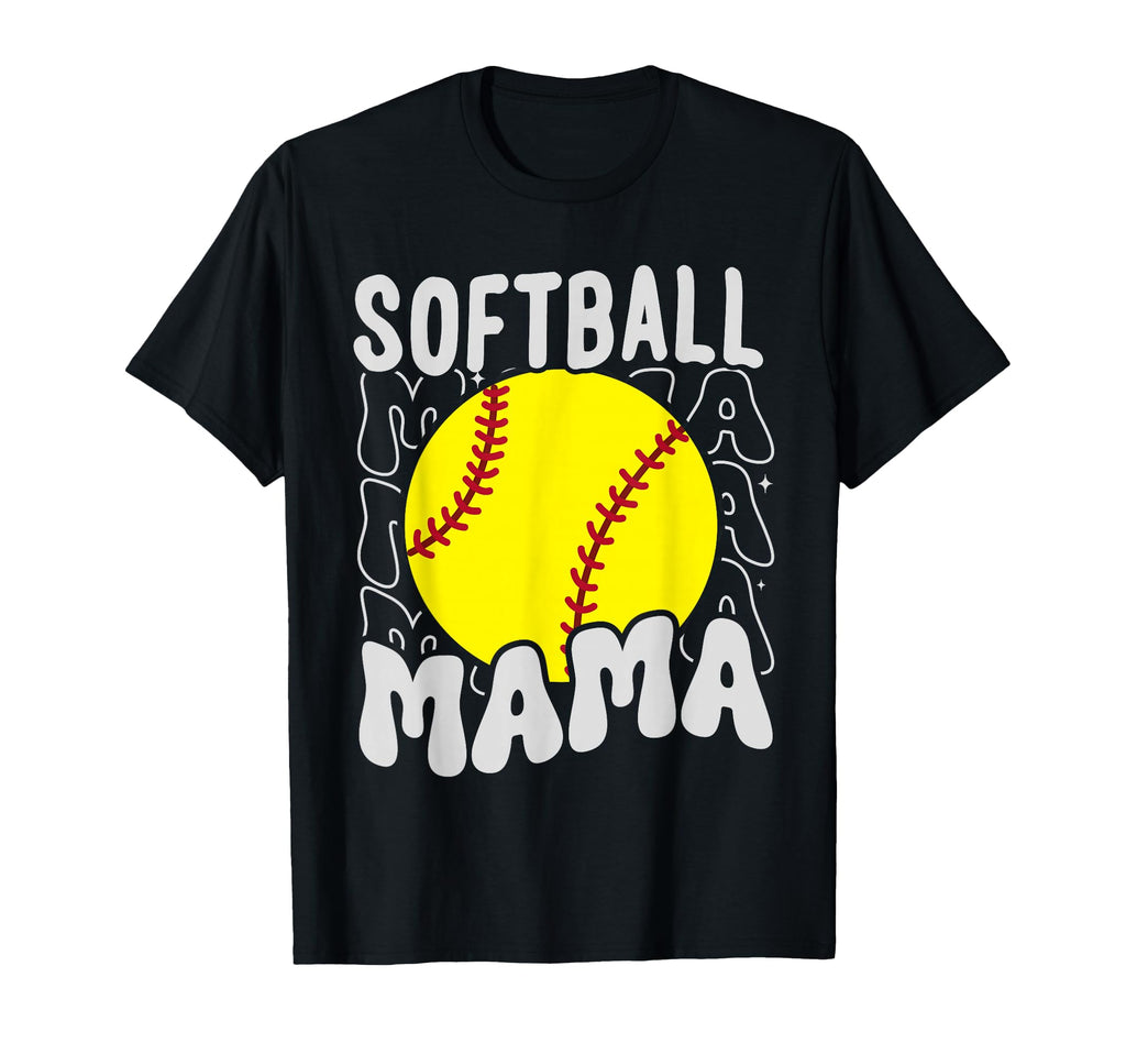 Groovy Softball Mama Softball Daughters T-Shirt - Graphic Print Men Women - T-Shirt, Sweatshirt, Hoodie