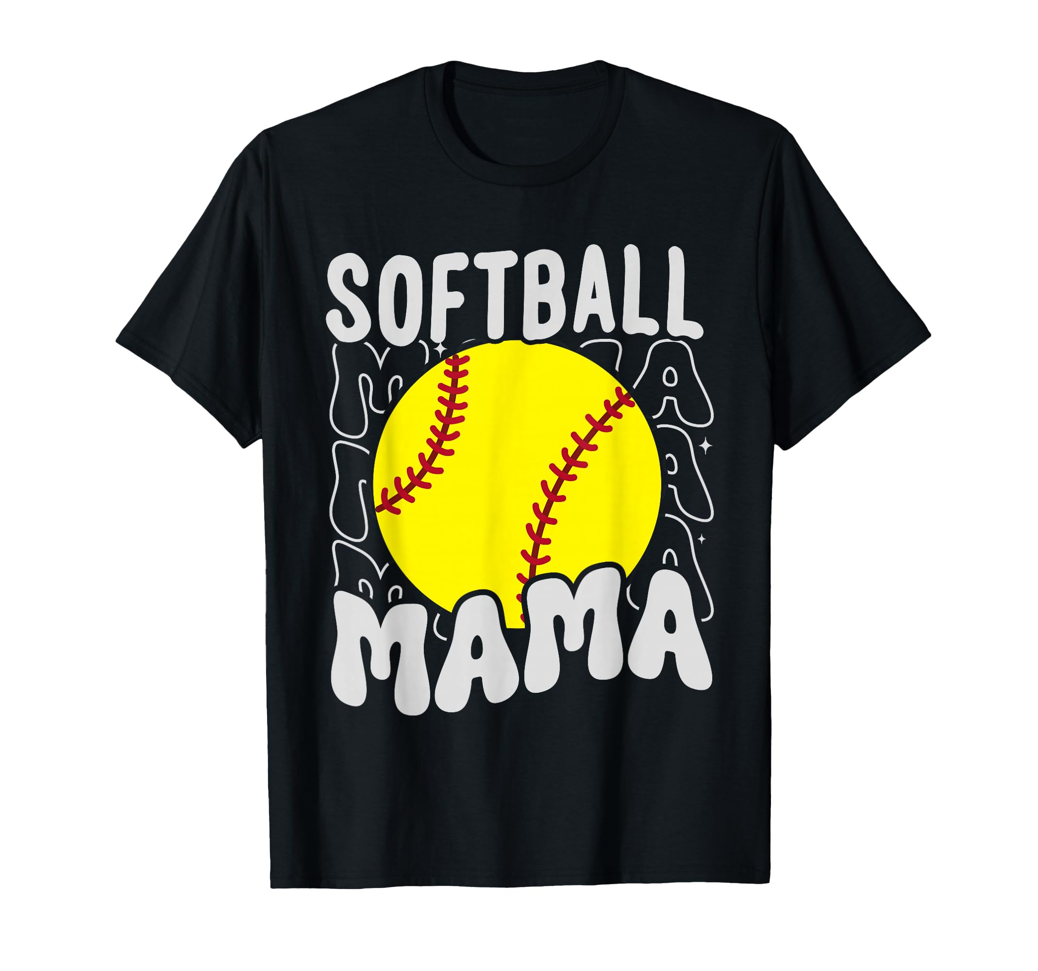 Groovy Softball Mama Softball Daughters T-Shirt - Graphic Print Men Women - T-Shirt, Sweatshirt, Hoodie