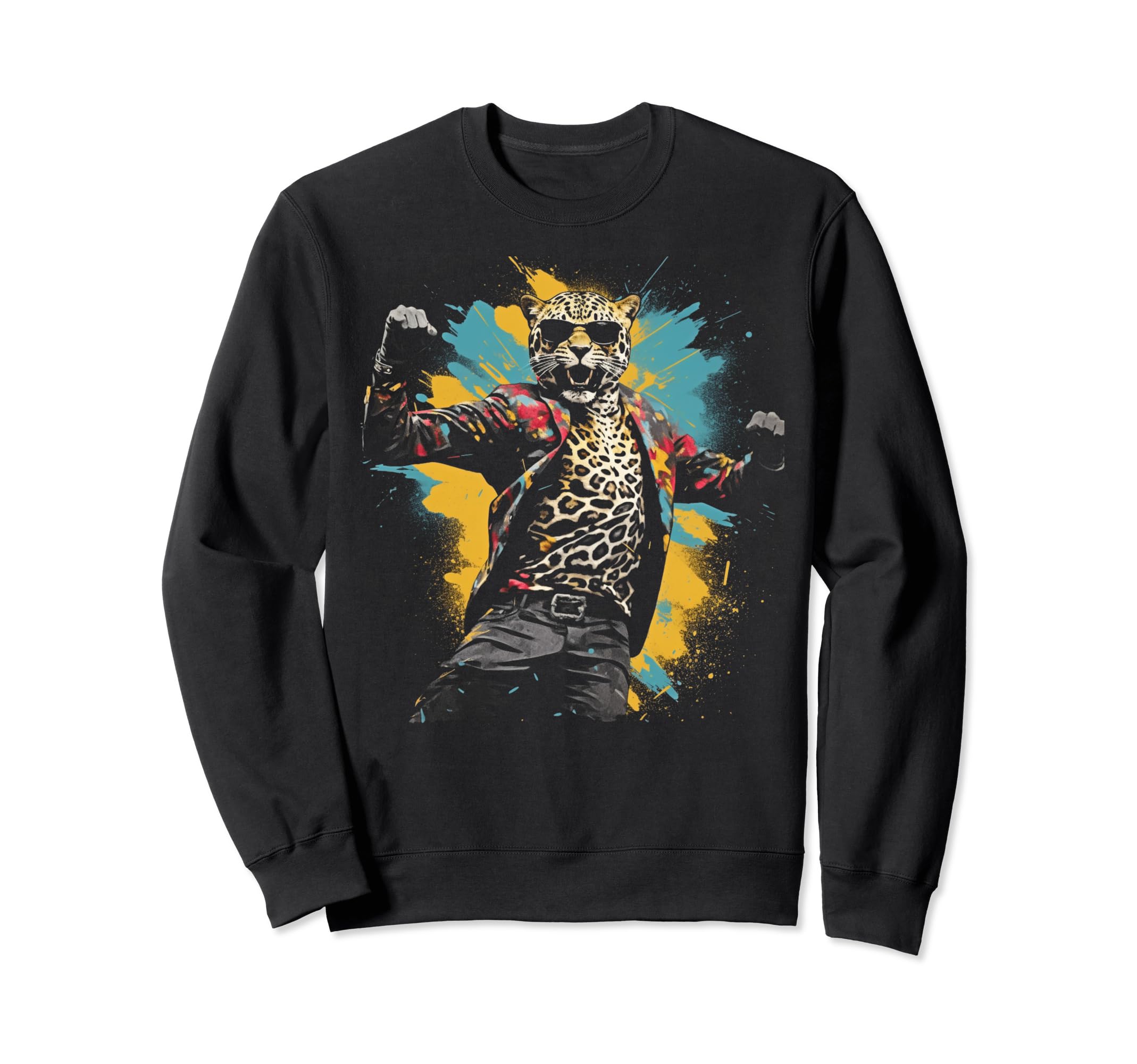 Japanese Aesthetic Y2K Leopard 6 Sweatshirt - Fun Novelty Design for Adults - T-Shirt, Sweatshirt, Hoodie