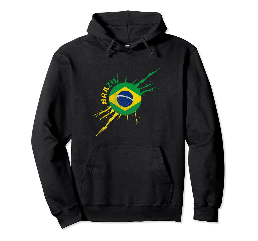 Brazil Brasil Flag Distressed Brazil Hoodie - Unique Graphic for Adults - T-Shirt, Sweatshirt, Hoodie