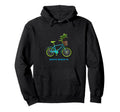 South Beach Bicycle Groovy 80S Vibe Palm Hoodie - Unique Graphic Unisex - T-Shirt, Sweatshirt, Hoodie