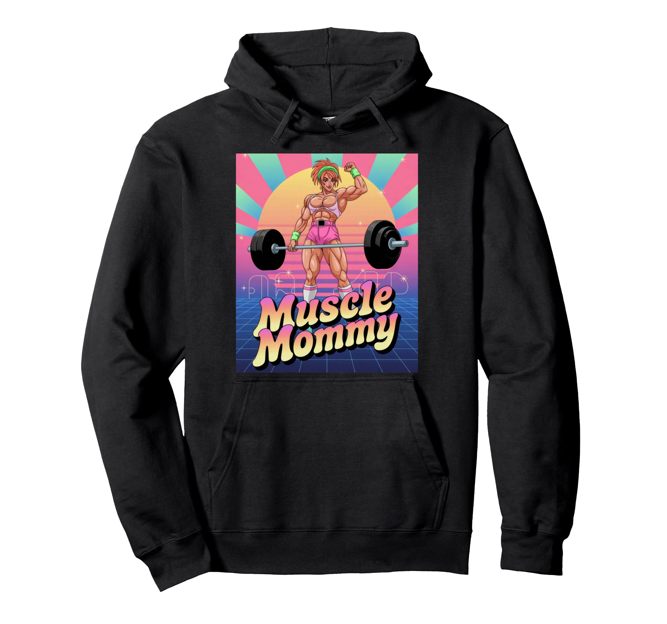 Anime Muscle Mommy Weightlifting Hoodie - Trendy Graphic for Adults - T-Shirt, Sweatshirt, Hoodie