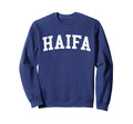 Haifa Israel Distressed White Sweatshirt - Unique Graphic for Adults - T-Shirt, Sweatshirt, Hoodie
