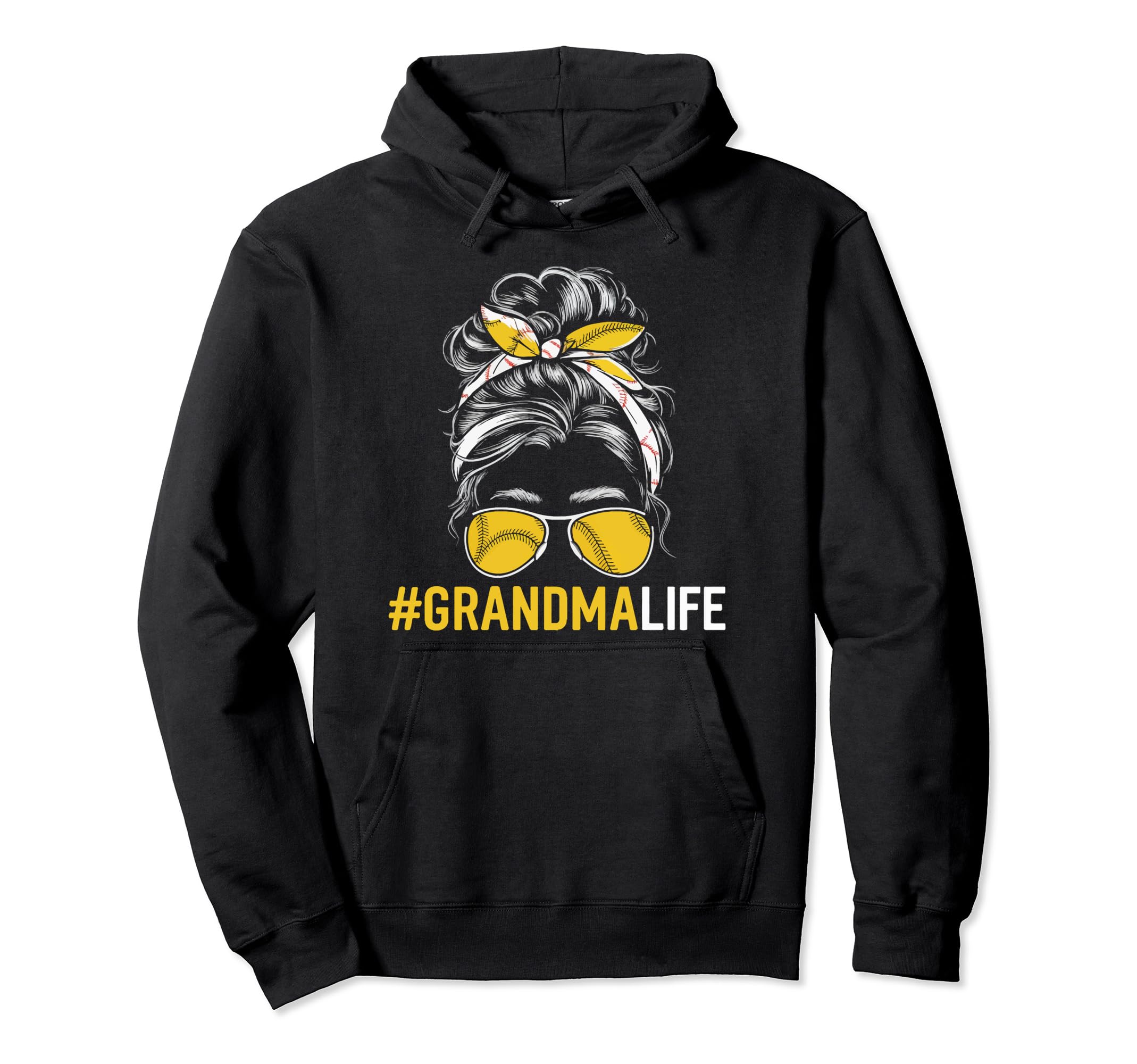 Baseball Grandma Grandmother Granny Hoodie - Custom Art Print Men Women - T-Shirt, Sweatshirt, Hoodie