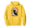 Boho Halloween Cat Ghost Spooky Mama Floral Hoodie - Graphic Print Unisex - T-Shirt, Sweatshirt, Hoodie