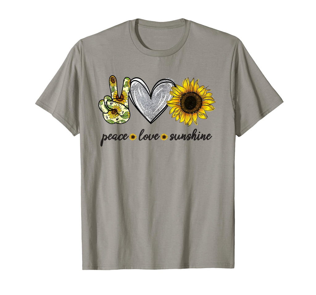 Peace Love Sunshine Sunflower Hippie T-Shirt - Unique Graphic Unisex - T-Shirt, Sweatshirt, Hoodie