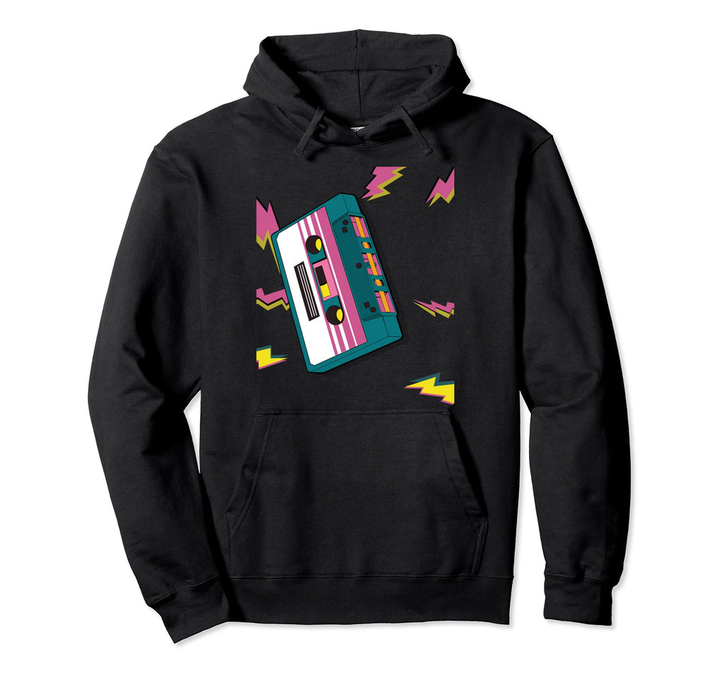 Cassette Tape 80S 90S Neon Hoodie - Novelty Apparel Unisex - T-Shirt, Sweatshirt, Hoodie