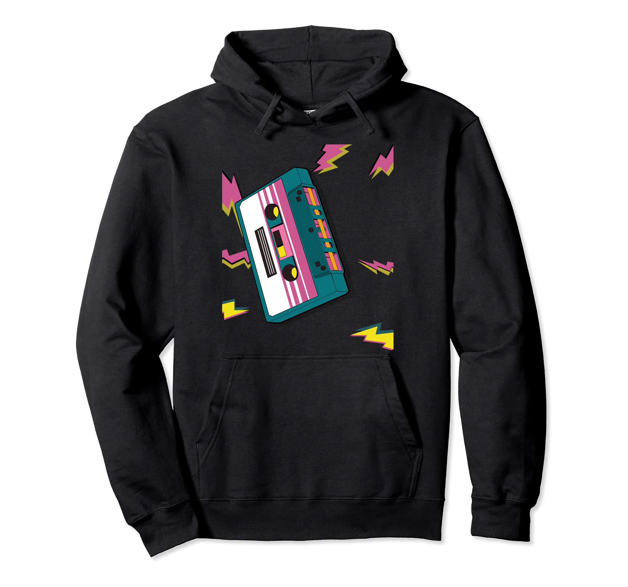 Cassette Tape 80S 90S Neon Hoodie - Novelty Apparel Unisex - T-Shirt, Sweatshirt, Hoodie