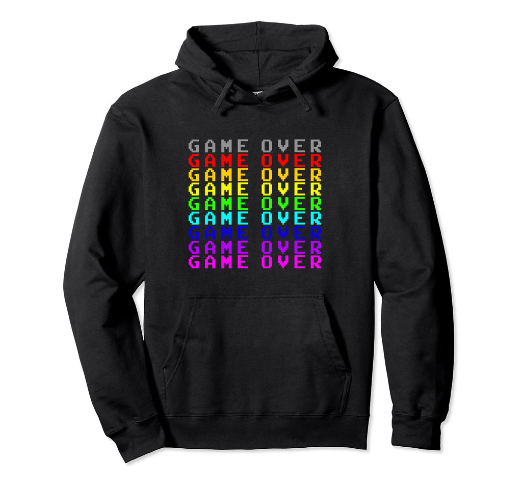 Funny Old School Game Over Computer Arcade Hoodie - Graphic Print Unisex - T-Shirt, Sweatshirt, Hoodie