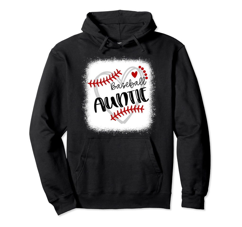 Personalized Baseball Heart Auntie Hoodie - Graphic Print Men Women - T-Shirt, Sweatshirt, Hoodie