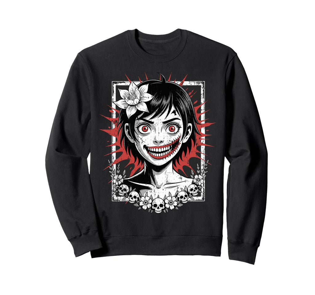 Horror Anime Goth Creepy Japanese Y2K Sweatshirt - Graphic Print Men Women - T-Shirt, Sweatshirt, Hoodie