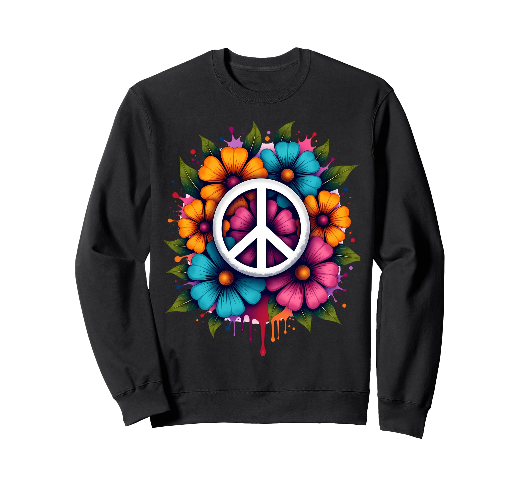 60S 70S Flower Power Groovy Love Sweatshirt - Minimalist Print Unisex - T-Shirt, Sweatshirt, Hoodie