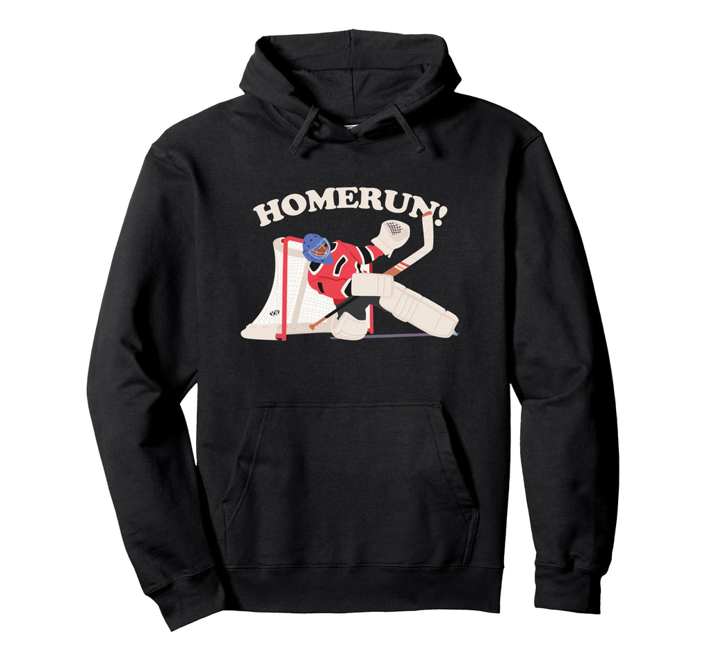 Funny Homerun Baseball Hockey Mash Up Hoodie - Unique Graphic for Adults - T-Shirt, Sweatshirt, Hoodie