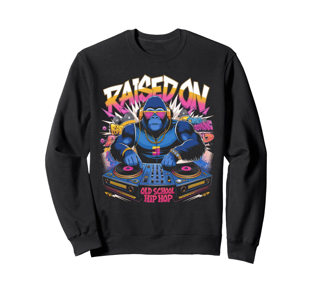 Raised Old School Graffiti Rap Hip Sweatshirt - Minimalist Print Men Women - T-Shirt, Sweatshirt, Hoodie