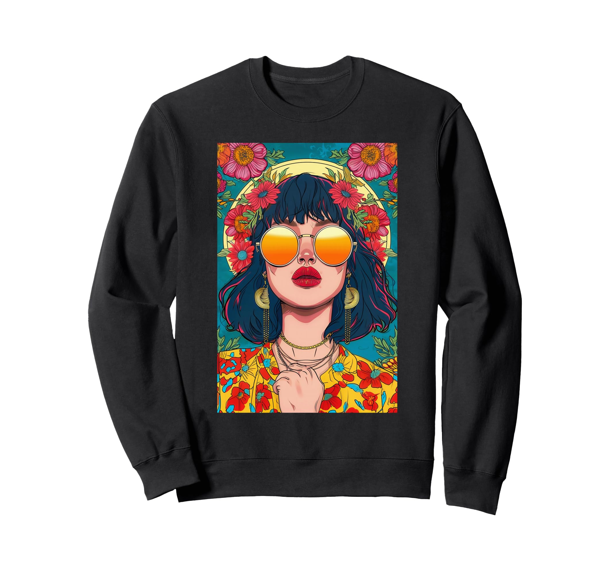 Boho And Flowers Art Magic Nature Sweatshirt - Unique Graphic Men Women - T-Shirt, Sweatshirt, Hoodie