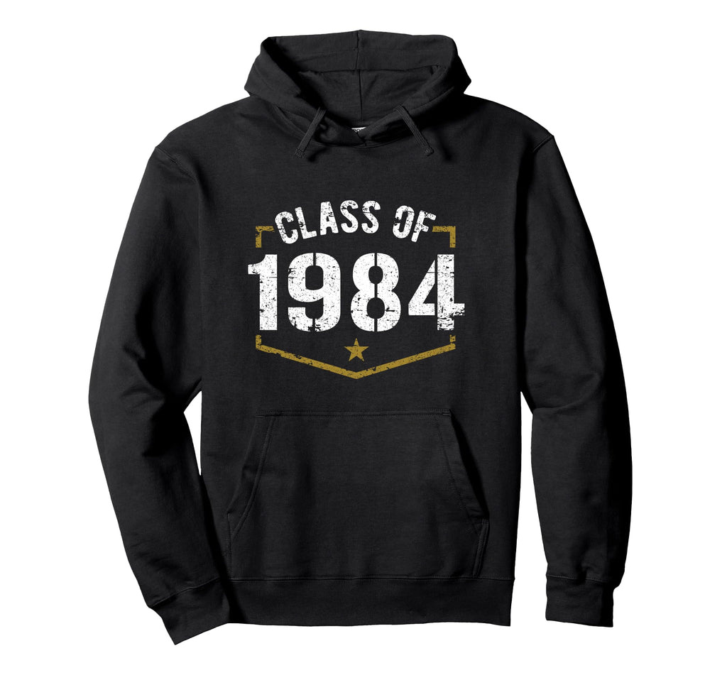 Class 1984 School Graduation Distressed Hoodie - Fun Novelty Design Unisex - T-Shirt, Sweatshirt, Hoodie