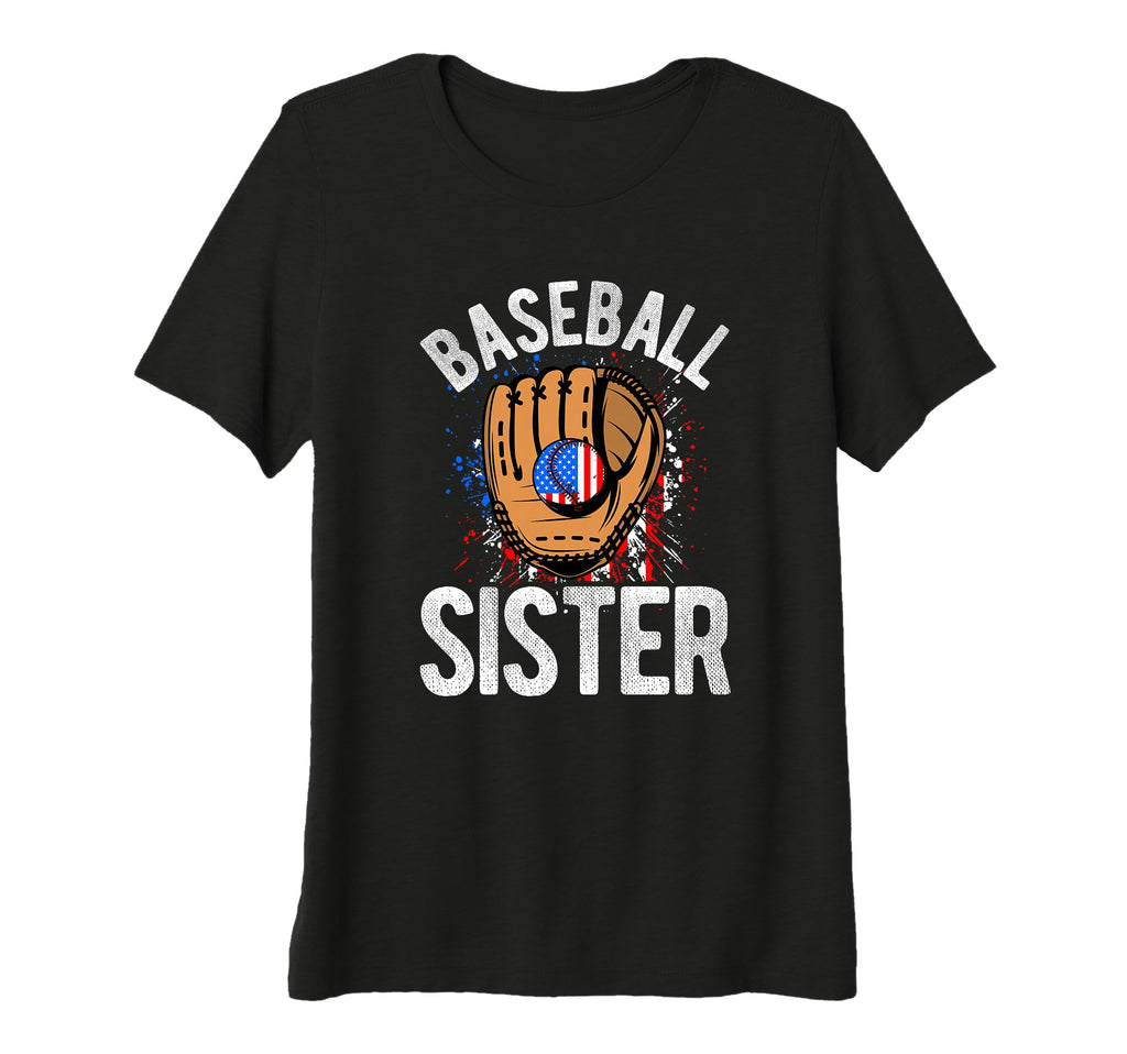 Womens Baseball Sister American Flag T-Shirt - Streetwear Style Men Women - T-Shirt, Sweatshirt, Hoodie
