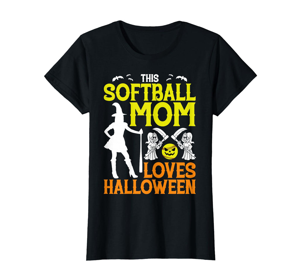 This Softball Mom Loves Halloween T-Shirt - Minimalist Print Men Women - T-Shirt, Sweatshirt, Hoodie